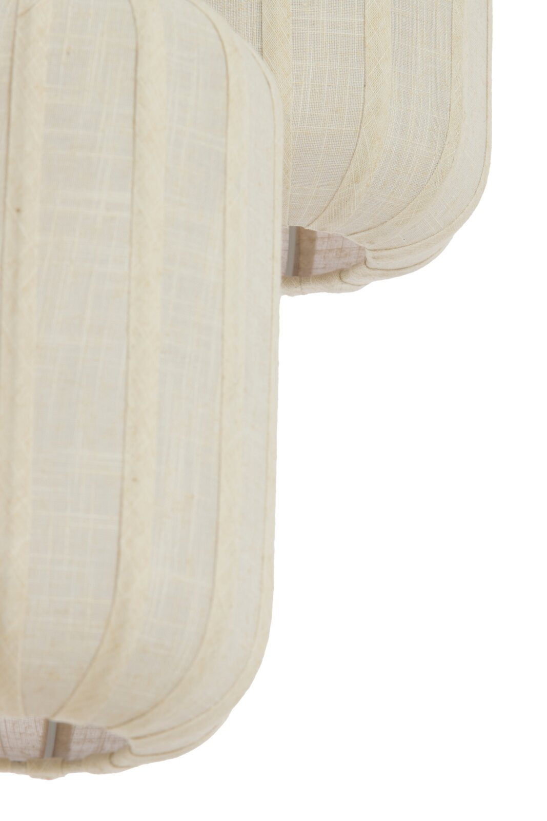 Light&Living Hanglamp TUFIA Close-up van een hanglamp met een lichte stoffen bekleding en een gestructureerd oppervlak