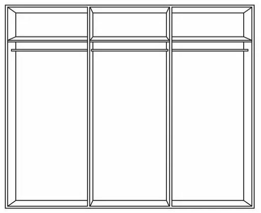 Jutzler Drehtürenschrank 5-trg. JUTZLER Drehtürenschrank mit drei Fächern, frontal betrachtet