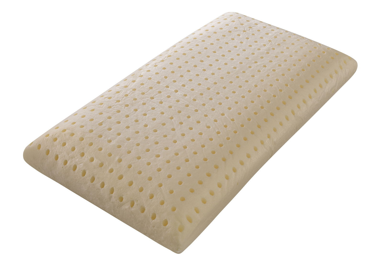 Rechteckiges Schlafkissen mit perforierter Oberfläche, seitliche Perspektive