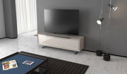 Modern tv-lowboard in een elegante woonkamer, zijaanzicht