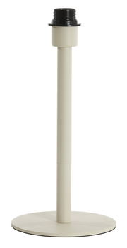 Beiger Lampenfuß aus Metall mit schwarzer Fassung, seitliche Perspektive