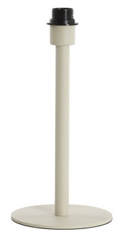 Beige metalen lampvoet met zwarte fitting, zijaanzicht
