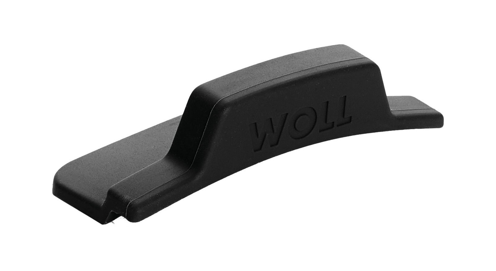 Woll Silikongriff SILICONE Schwarzer Silikongriff mit der Aufschrift 'WOLL', seitliche Perspektive
