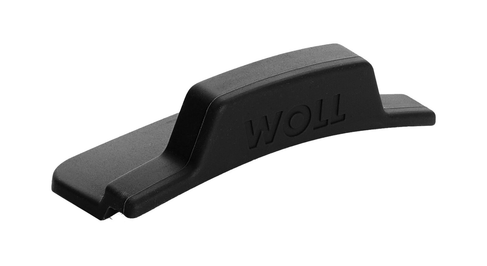 Woll Silikongriff SILICONE Schwarzer Silikongriff mit der Aufschrift 'WOLL', seitliche Perspektive