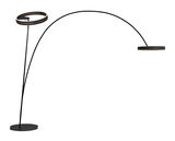 Moderne LED-Bogenleuchte mit elegantem, gebogenem Design, seitliche Perspektive