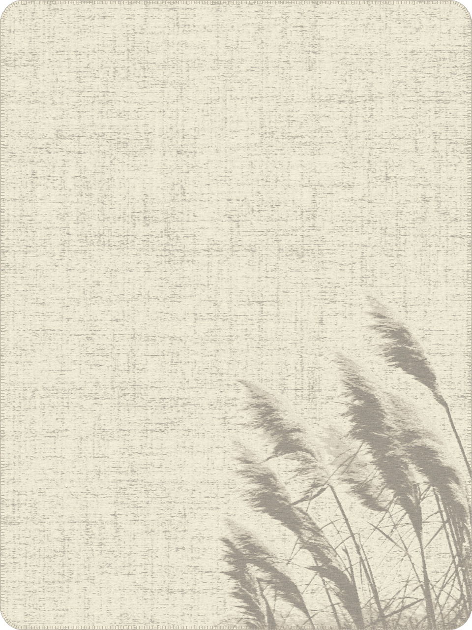 Jacquard Decke mit Gräsermuster in neutralen Tönen, Draufsicht