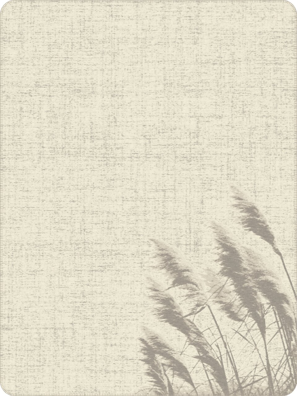 Jacquard Decke mit Gräsermuster in neutralen Tönen, Draufsicht
