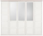 Frontalansicht eines 5-türigen Drehtürenschranks mit Spiegeln in der Mitte, Modell CAMRON von Hom'in.