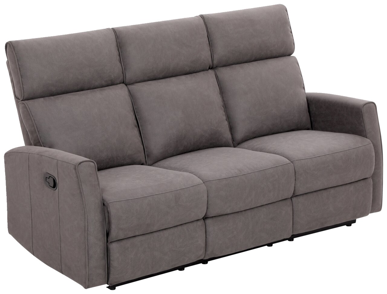 XORA Sofa 3er LIAN Graues 3-Sitzer-Sofa XORA Polster LIAN, seitliche Perspektive
