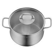Edelstahlkochtopf mit Deckel, Draufsicht