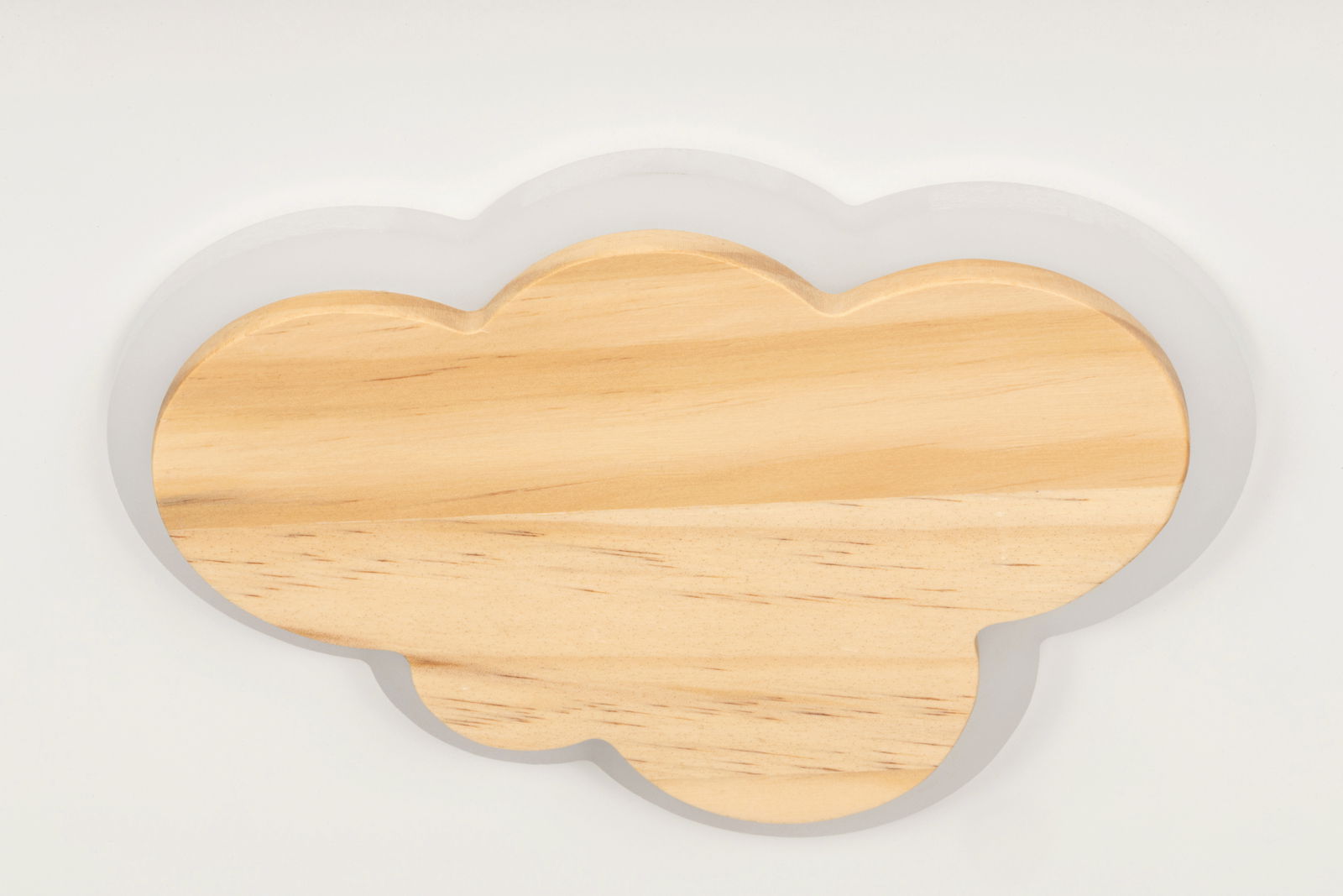 LED-Deckenleuchte in Wolkenform aus Holz, Ansicht von oben