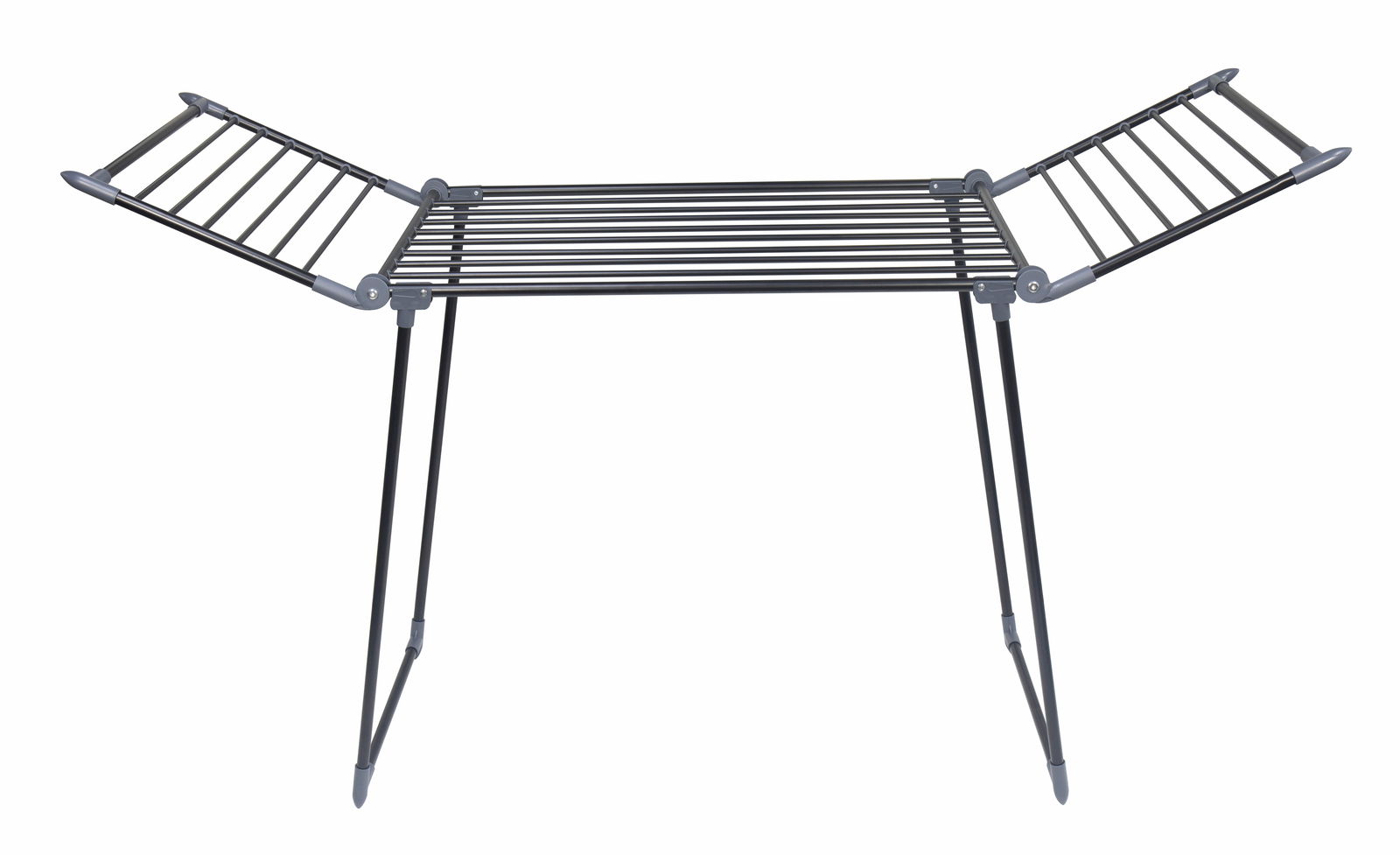 Wäscheständer mit ausklappbaren Flügeln, frontal betrachtet