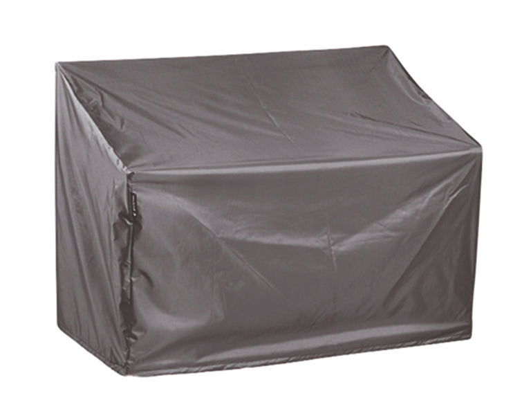 Graue Bankhülle in schräger Perspektive von vorne