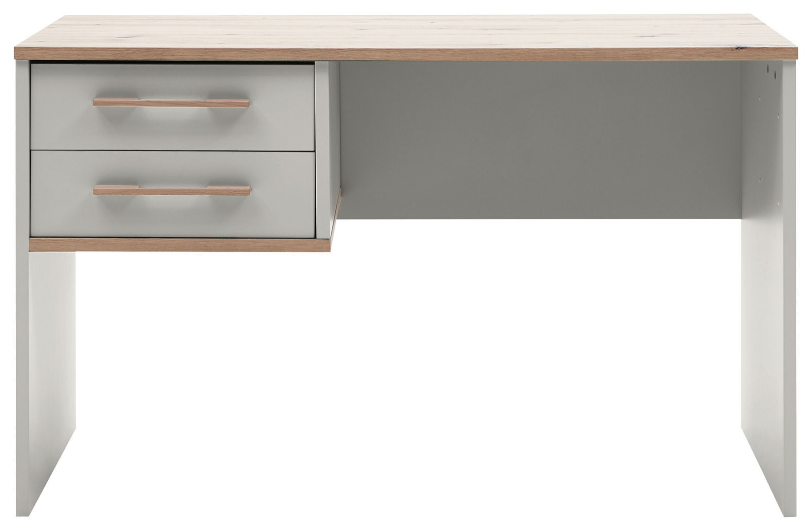 Venda Schreibtisch MANHATTAN Moderner Schreibtisch mit zwei Schubladen, Holzoptik, Frontalansicht