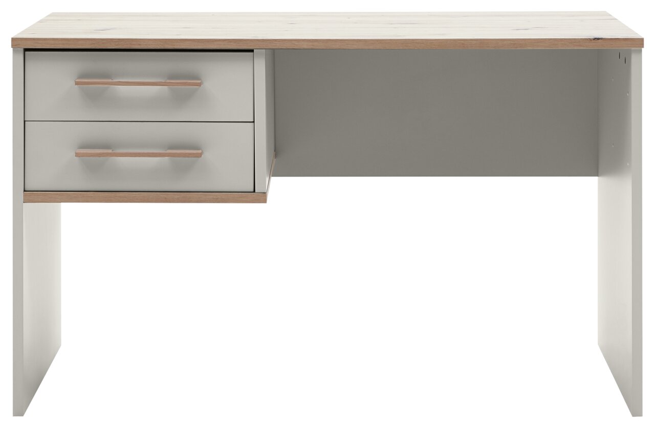 Venda Schreibtisch MANHATTAN Moderner Schreibtisch mit zwei Schubladen, Holzoptik, Frontalansicht