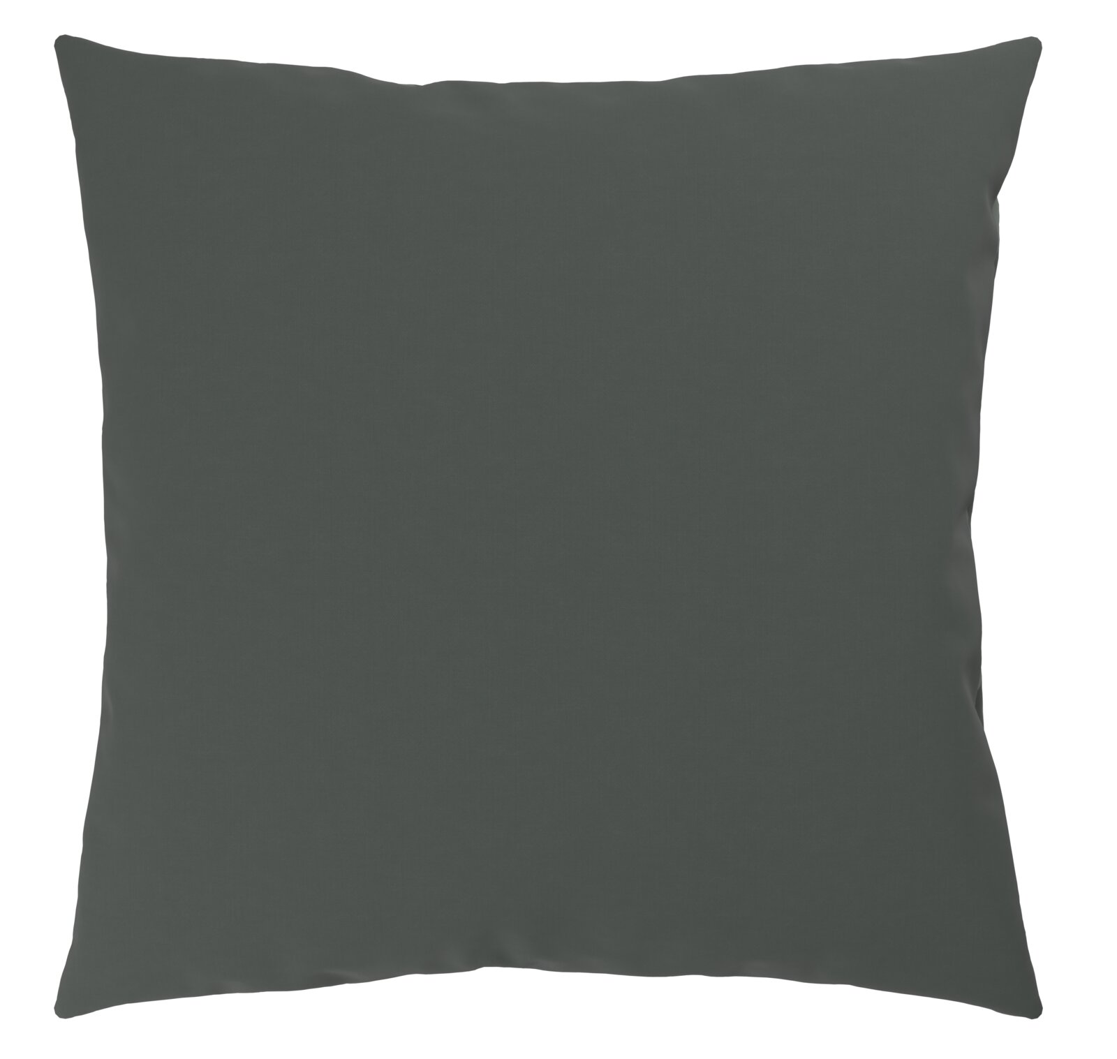 Dunkelgraues Kissen in Frontalansicht