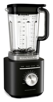 Standmixer in mattem Schwarz mit 2,1-Liter-Behälter, seitliche Perspektive