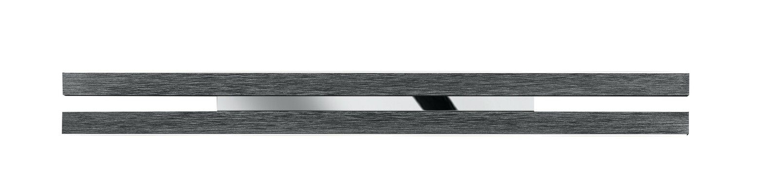 Moderne LED-Wandleuchte BEN in seitlicher Ansicht mit schlankem, rechteckigem Design und dunkler Holzoptik.