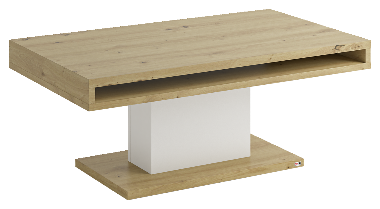 Set one by Musterring Couchtisch SET ONE LANCASTER Moderner Couchtisch aus Holz mit rechteckiger Form, seitliche Perspektive