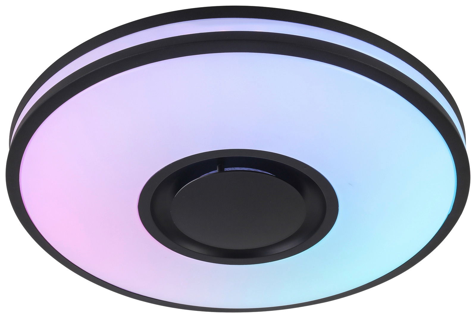 LED-Deckenleuchte Riku mit farbwechselndem Licht, seitliche Perspektive