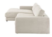 Beige Longchairkombination aus Cordstoff, seitliche Perspektive