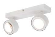 LED-spot met twee lampen in wit, zijaanzicht