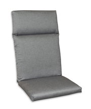 Graue Hochlehnerauflage in seitlicher Perspektive