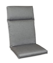 Graue Hochlehnerauflage in seitlicher Perspektive