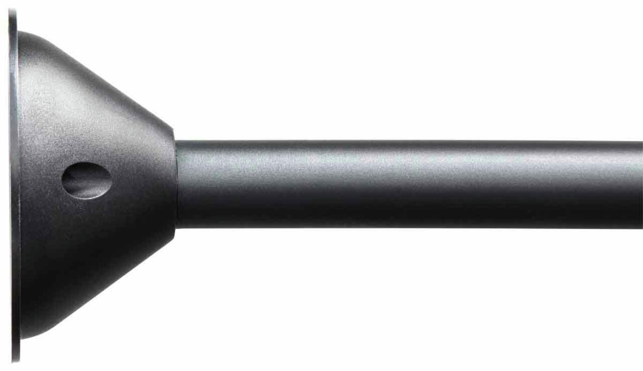 Seitliche Ansicht eines schwarzen Stabs der Solarleuchte Flame II