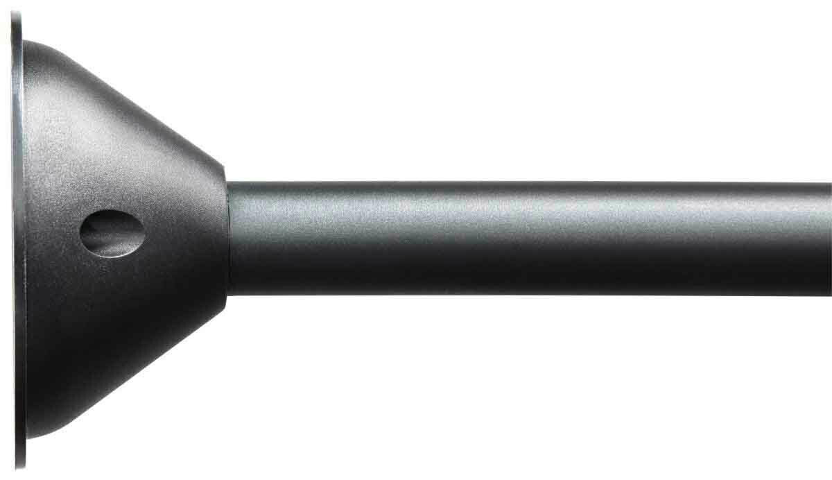 Seitliche Ansicht eines schwarzen Stabs der Solarleuchte Flame II