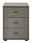 Venda Nachtschrank VIGO Grauer Nachtschrank mit drei Schubladen, Frontalansicht