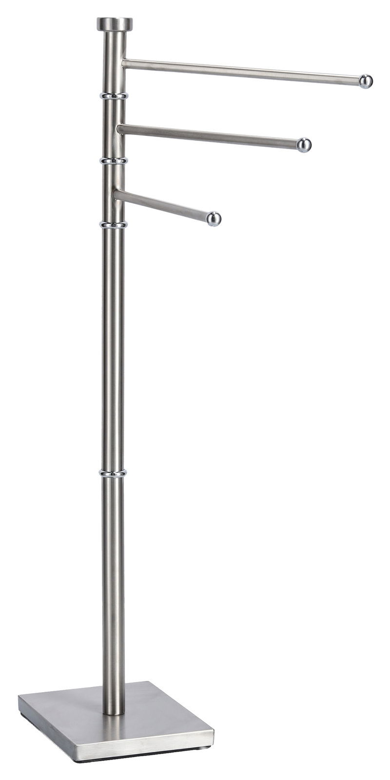 Zeller Present Handtuchhalter Moderner Handtuchhalter aus Edelstahl mit drei schwenkbaren Armen, seitliche Perspektive