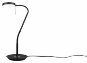 Zwarte LED-tafellamp MONZA met flexibele arm en ronde lampkop, zijaanzicht