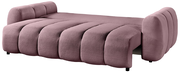 Modernes Funktionssofa in Lila aus seitlicher Perspektive