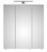 Moderner Spiegelschrank mit drei Türen und integrierter Beleuchtung, Frontalansicht