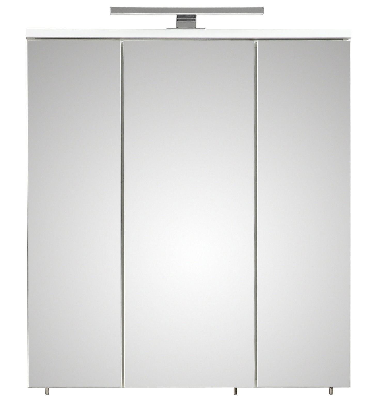 XORA Spiegelschrank GELA Moderner Spiegelschrank mit drei Türen und integrierter Beleuchtung, Frontalansicht