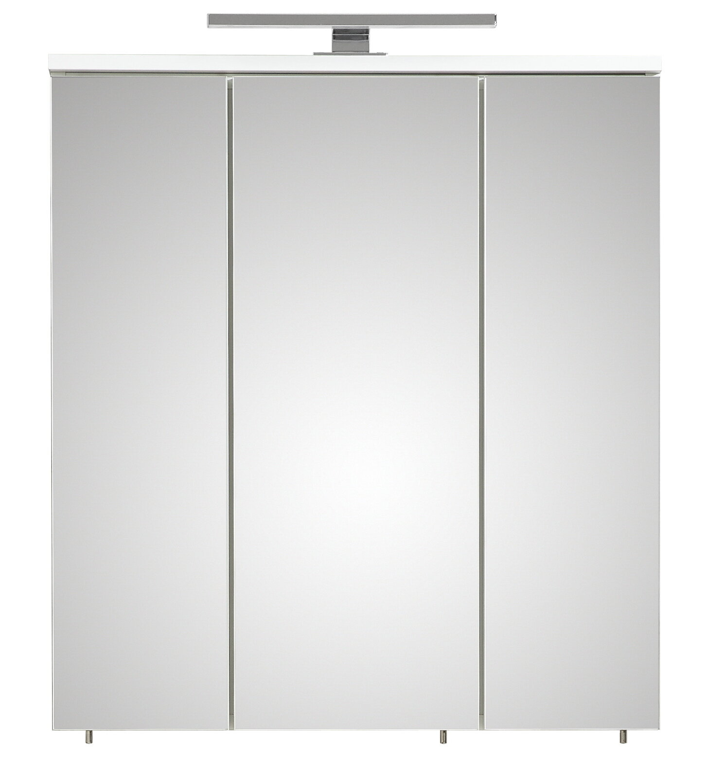 XORA Spiegelschrank GELA Moderner Spiegelschrank mit drei Türen und integrierter Beleuchtung, Frontalansicht