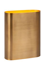 Goldene Wandleuchte in ovaler Form, seitliche Perspektive