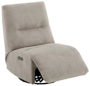 Beiger Relaxsessel aus Cordstoff, seitliche Perspektive