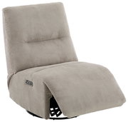 Beiger Relaxsessel aus Cordstoff, seitliche Perspektive