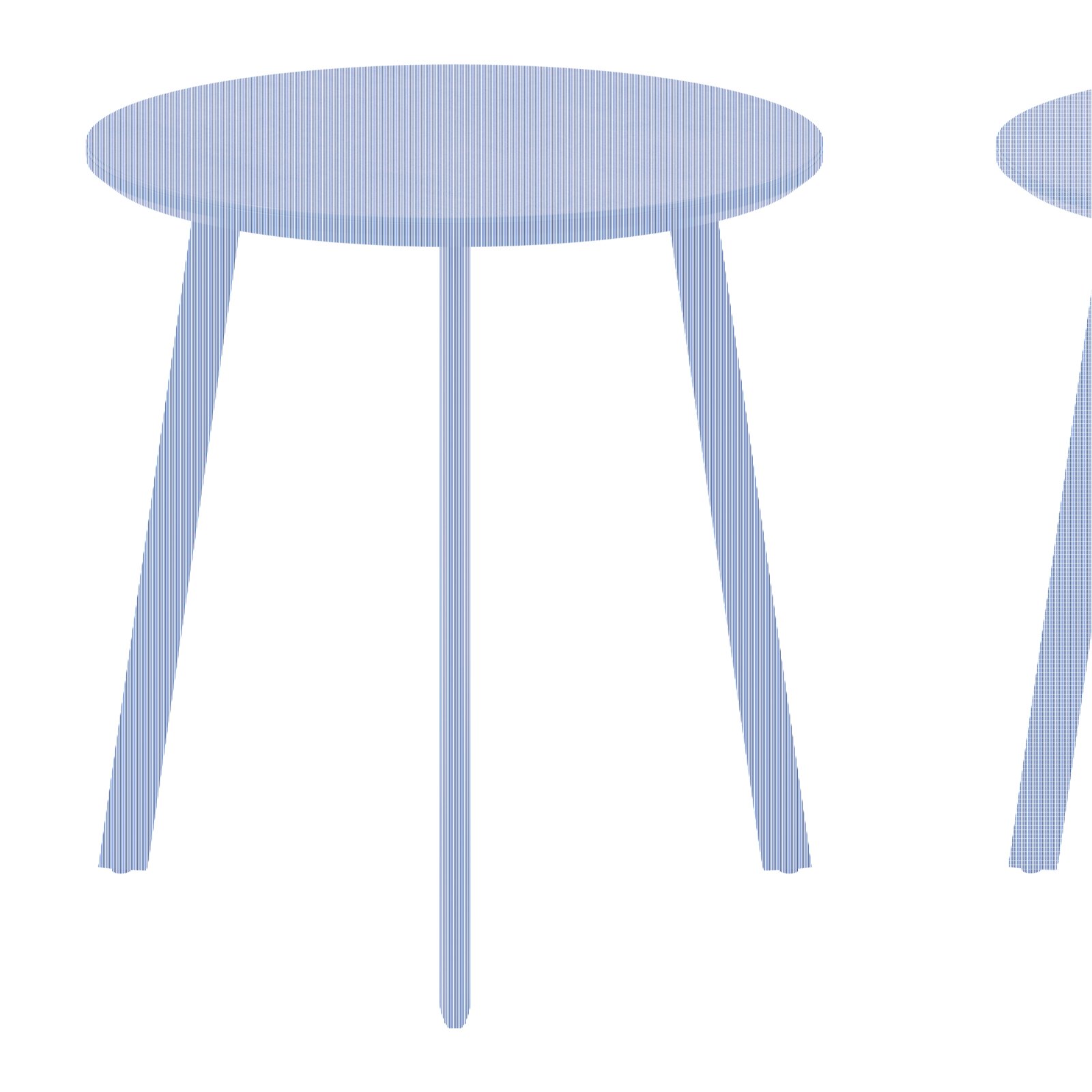 Runder Gartentisch mit dunkler Tischplatte und schwarzen Beinen, seitliche Perspektive