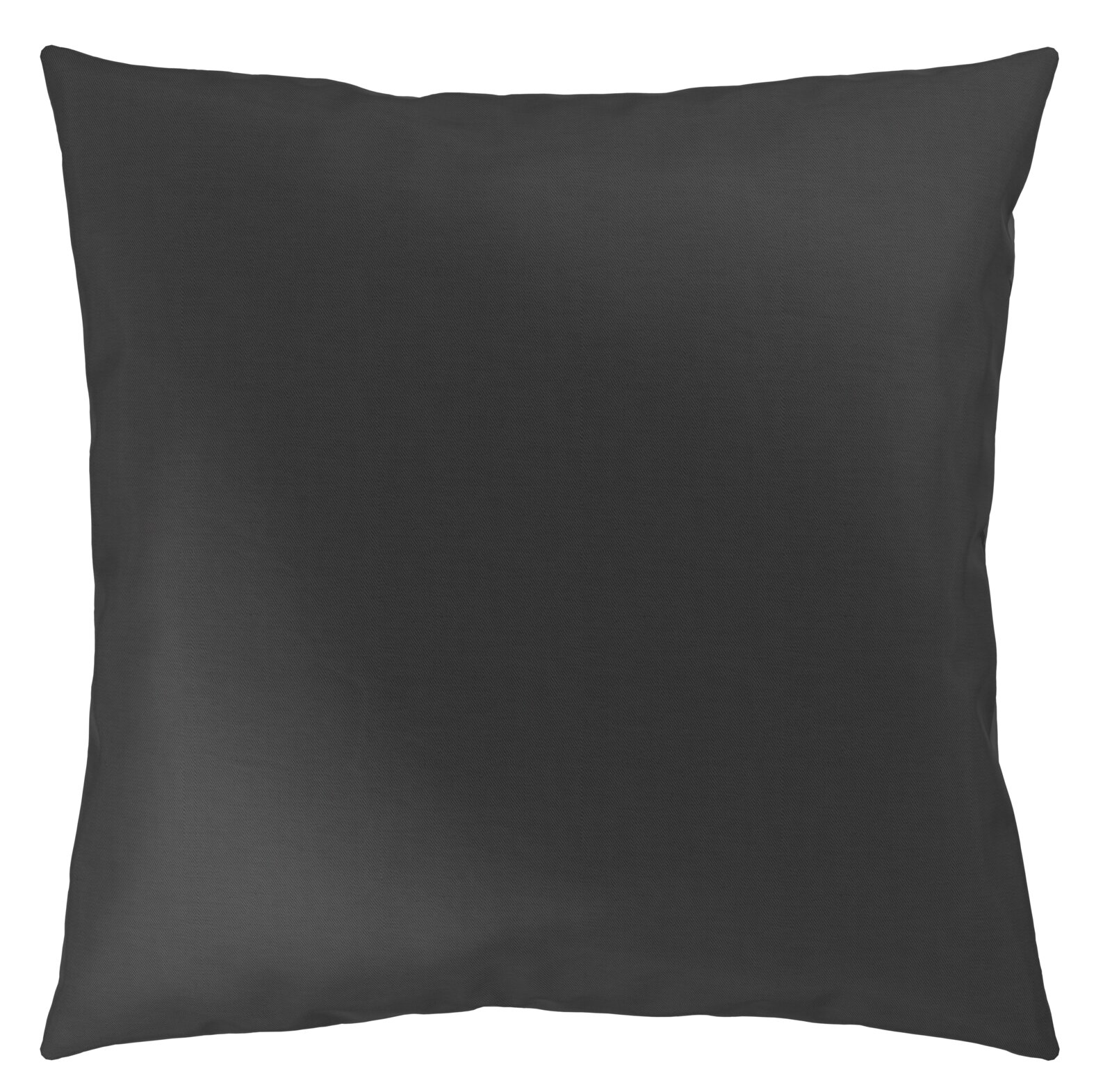 Schwarzer Kissenbezug in quadratischer Form, Frontalansicht