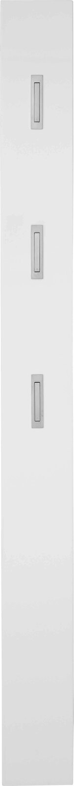 XORA Garderobenpaneel AVILA Weißes Garderobenpaneel mit drei Haken, frontale Ansicht