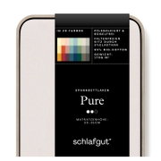 Spannbettlaken Pure in 26 Farben, pflegeleicht und bügelfrei, aus 95% Bio-Baumwolle und 5% Elasthan, geeignet für Matratzenhöhe 30-35 cm, Vorderansicht
