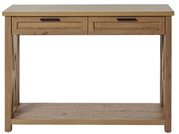Houten dressoir met twee lades, vooraanzicht