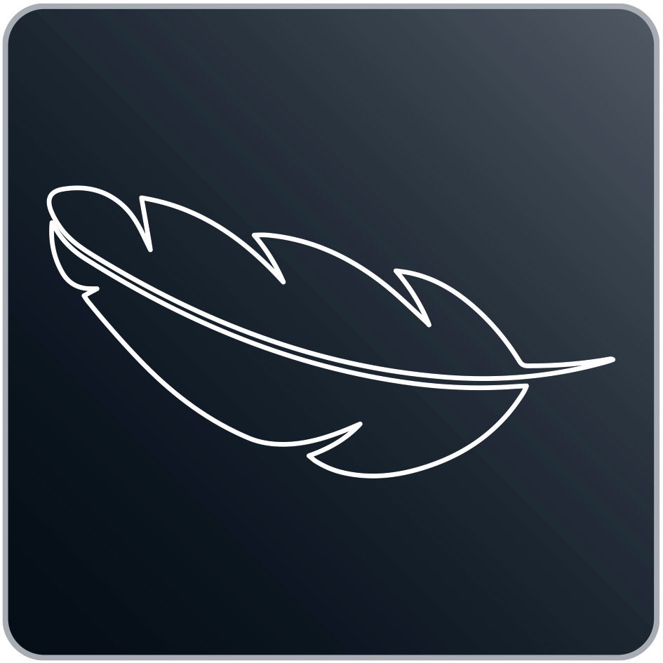 Symbol einer Feder, das Leichtigkeit und Effizienz des Bodenstaubsaugers Expert 6.60 E aus der Vogelperspektive darstellt.