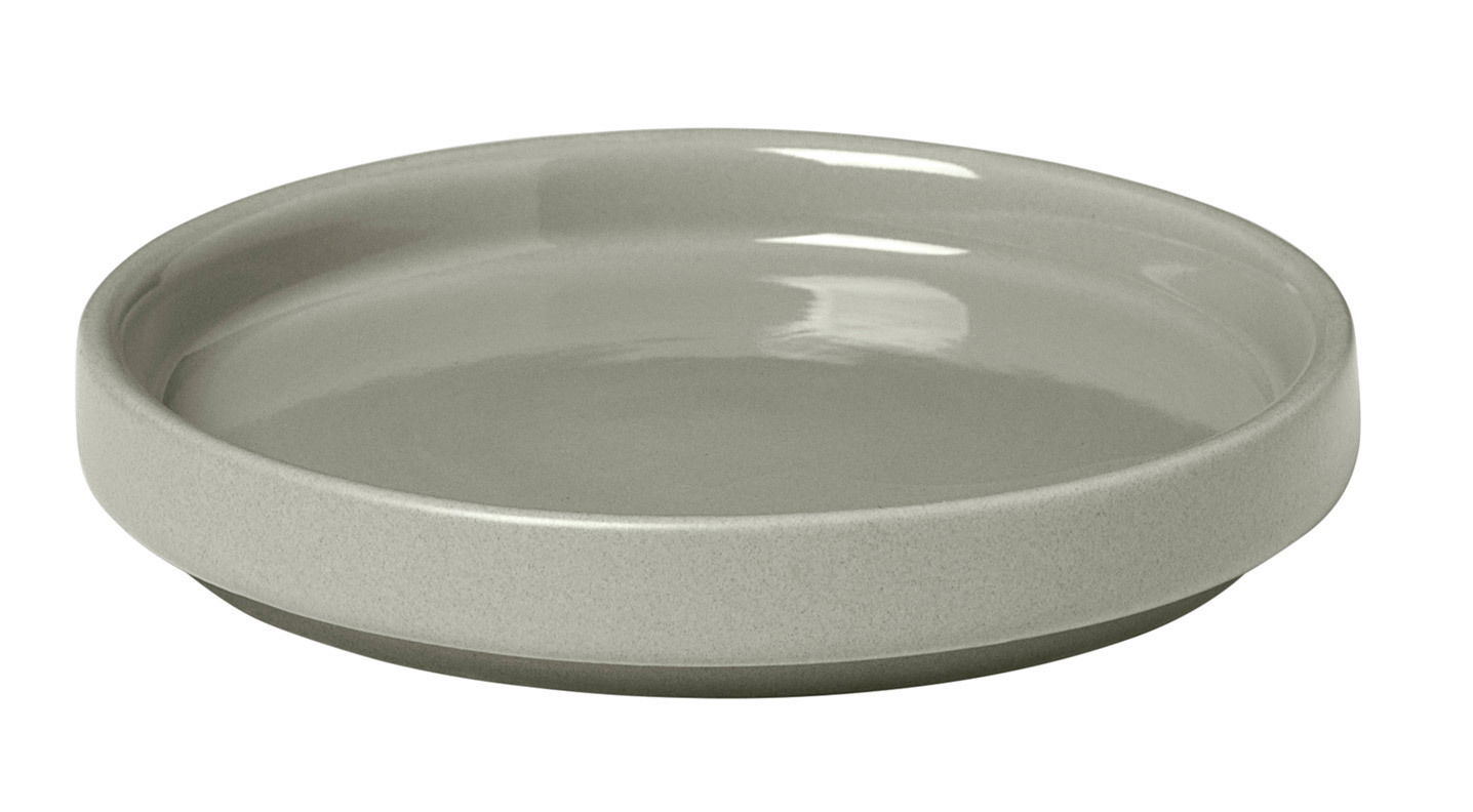 Grauer Teller -PILAR- Mirage Gray, seitliche Perspektive