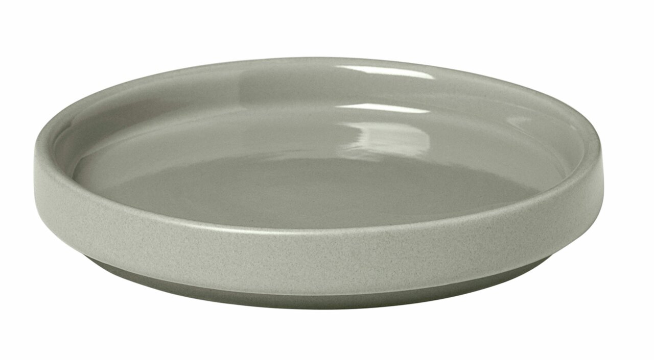 Grauer Teller -PILAR- Mirage Gray, seitliche Perspektive