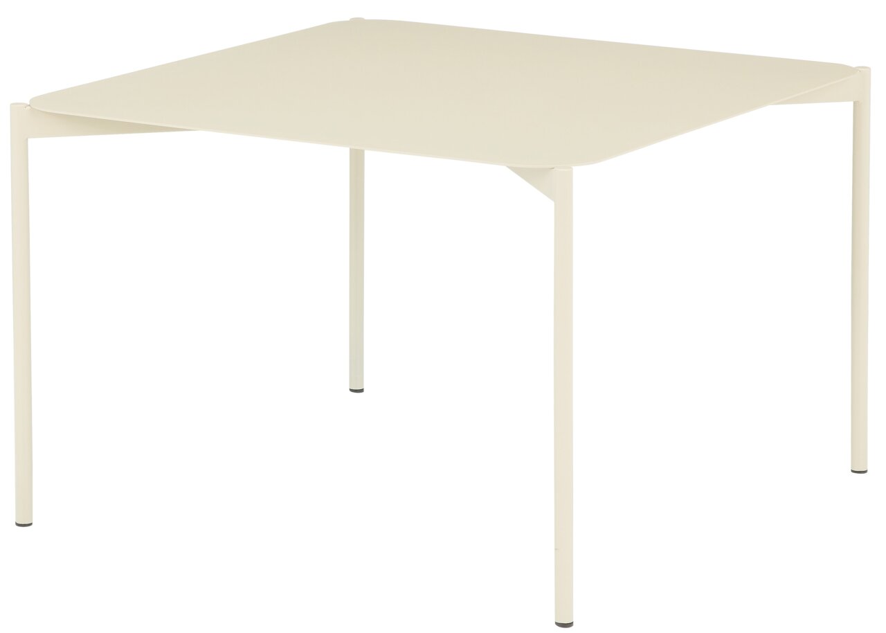 Z2 Beistelltisch JOCHEN Moderner Beistelltisch aus Metall in Cremefarbe, seitliche Perspektive