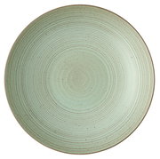 Grüner, tief strukturierter Teller mit konzentrischen Kreisen, Draufsicht
